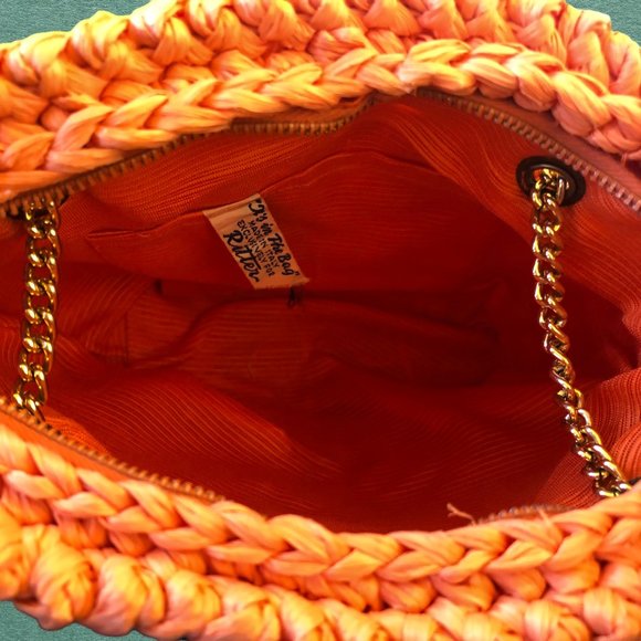 Ritter It's In The Bag Vintage 70’ Handbag Woven Straw Chain Handle Made Italy - Picture 6 of 13